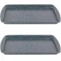 Russell Hobbs RH03858 Nightfall Stone Kepimo Skardų Rinkinys 2 vnt., Anglinis Plienas, Nelipni, Atspari Orkaitėje iki 230°C, Stačiakampė, Tamsiai Pilka/Juoda