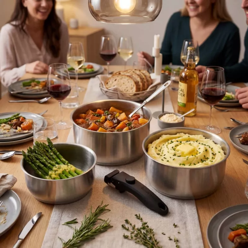 Russell Hobbs RH04034 nerūdijančio plieno 4 dalių Smart Clip puodų rinkinys