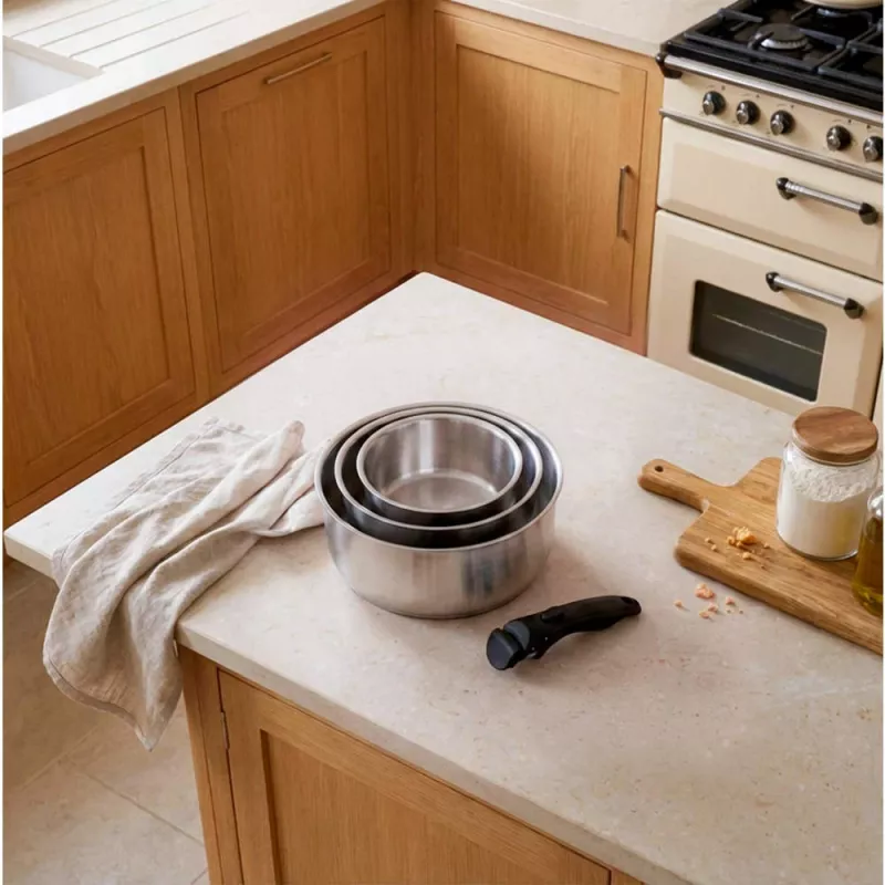 Russell Hobbs RH04034 nerūdijančio plieno 4 dalių Smart Clip puodų rinkinys