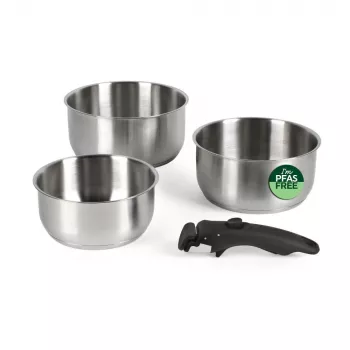 Russell Hobbs RH04034 nerūdijančio plieno 4 dalių Smart Clip puodų rinkinys