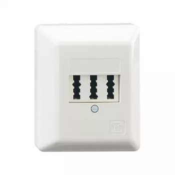 RUTENBECK TAE 3x6 NFN sieninis telefono lizdas, grynai baltas
