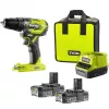 RYOBI ONE+ belaidis smūginis gręžtuvas-suktuvas R18PD5-220S, 18V (Žalia/Juoda, 2x 2.0Ah Li-Ion akumuliatoriai)