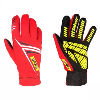 Sabelt G34 Sim Racing pirštinės, su silikoniniu delnu ir jutiklinio ekrano pirštais, 224-230 mm apimtis - Raudonos, M