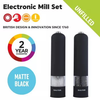 Salter 7524 BKXRUP3 Soft-Touch elektrinis malūnėlių rinkinys, matinė juoda