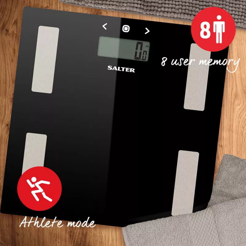 Salter 9150 BFEU12 Black Glass Analyser Svarstyklės