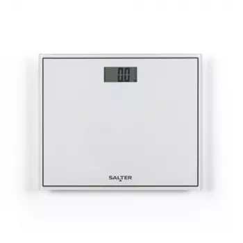 Salter 9207 WHCFEU12 Kompaktiškos stiklinės elektroninės vonios svarstyklės, baltos