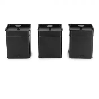 Salter BW124571EU7 Kuro 3 dalių indų rinkinys - juodi su bambuko dangteliais, sandarūs