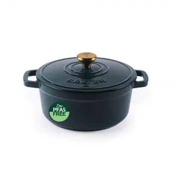 Salter BW13771GR Chester 3.4L Cast Iron Casserole Pot 24 cm, Green