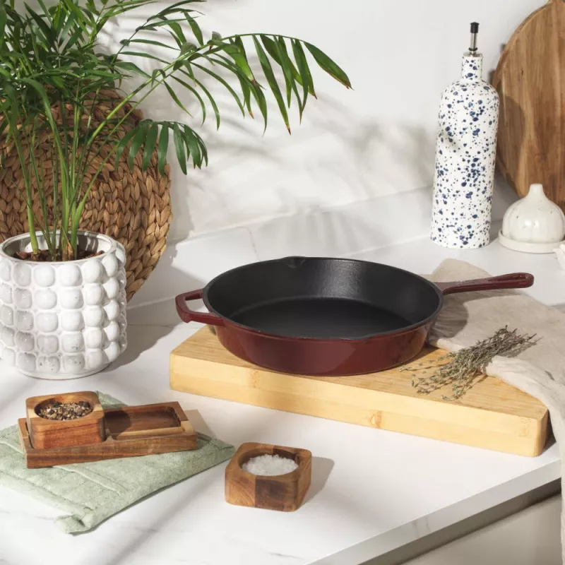 Salter BW13773R Cast Iron 26cm Fry Pan, Red