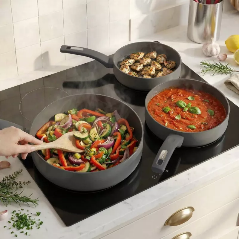 Salter BW14713 Alto 20cm keptuvė – kaltas aliuminis, tinka indukcijai, juoda