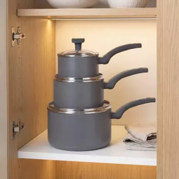 Salter BW14718 Alto 16cm puodas - Kaltinis aliuminis, be PFOA neprideganti danga, tinka indukcijai, juodas