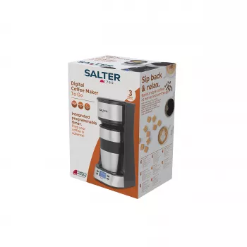 Salter EK2732FVDE Skaitmeninis kavos virimo aparatas - 1.5L, 12 puodelių, juodas ir sidabrinis