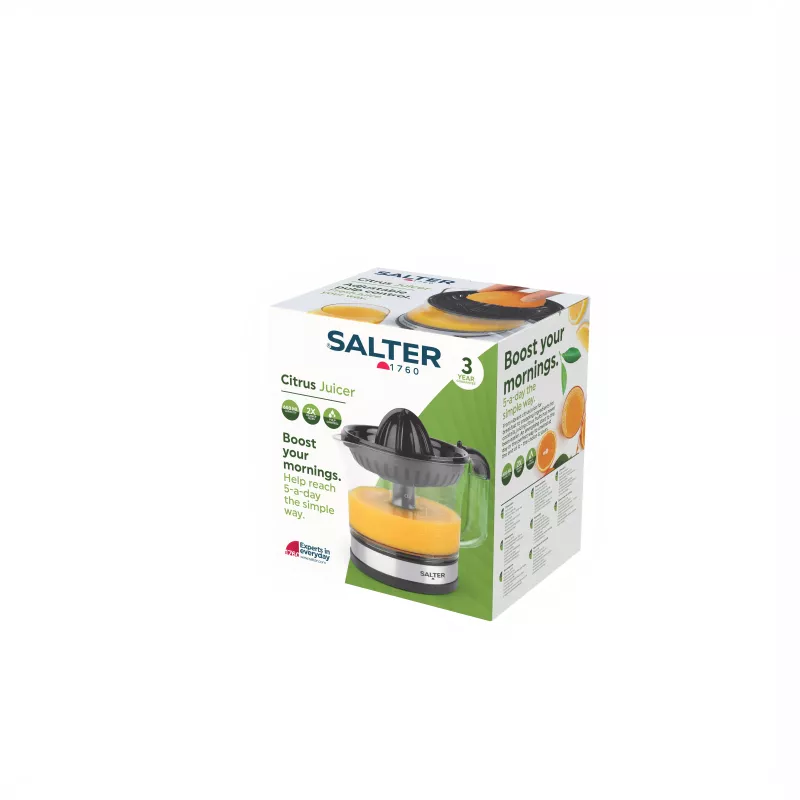 Salter EK5025FVDE elektrinė citrusinių vaisių spauda, 60 W, 1.2 l, juoda / sidabrinė