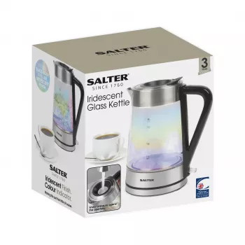 Salter EK5078IRFVDE Iridescent Glass Kettle 1.7L 3000W