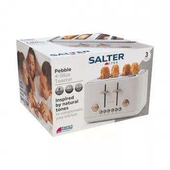 Salter EK5823OBVDE Pebble 4-Slice Toaster – Obsidian Black