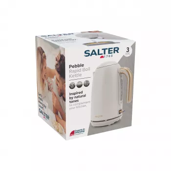 Salter EK6085OBVDE Pebble Rapid Boil Kettle 1.7L 3000W Obsidian Black