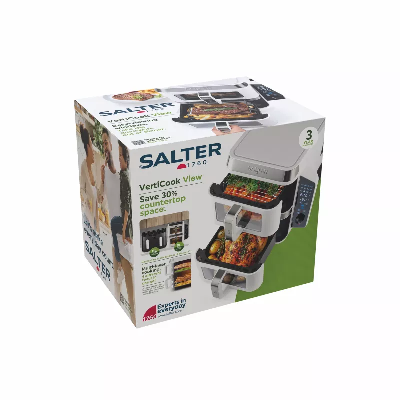Salter EK6534WHTVDE VertiCook View Air Fryer Oven 11L 1800W White