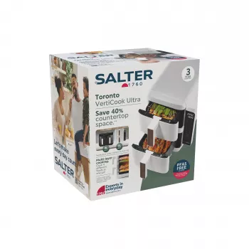 Salter EK6642VDE VertiCook Ultra Vertical Health Grill & Air Fryer, 1500 W, Black & Silver