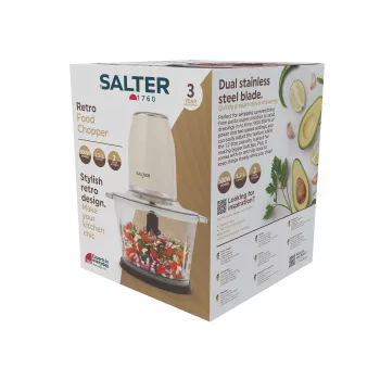 Salter EK6686CRMVDE Retro Food Chopper 200W 0.5L Cream