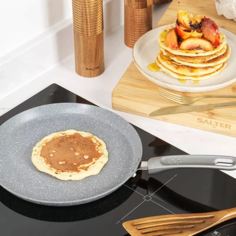Salter Marblestone 25cm blyninė – itin nelipni, tinka indukcijai, pilka