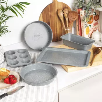 Salter Marblestone 37cm kepimo skarda - nelipni anglinio plieno, pilkas marmuro efektas