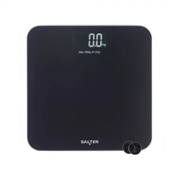 Salter SA00600BCFEU12 Brushed Finish Electronic Scale - juoda, 5 kg skaitmeninė virtuvinė svarstyklė