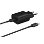 Samsung 25W USB-C Super Fast Charging sieninis įkroviklis su USB-C į USB-C kabeliu (1m) - juodos spalvos