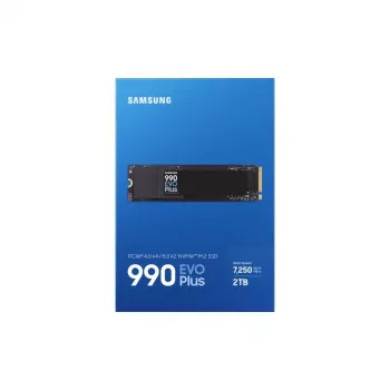 Samsung 990 EVO Plus SSD, 2 TB, M.2, PCIe 4.0, 7150 MB/s, 1350000 IOPS, Juoda