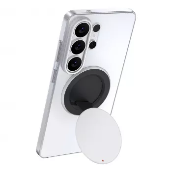 Samsung by Hochuen 360° magnetinis stovas išmaniesiems telefonams ir planšetėms – sidabrinis, universalus, sulankstomas, aliumininis su N52 magnetais