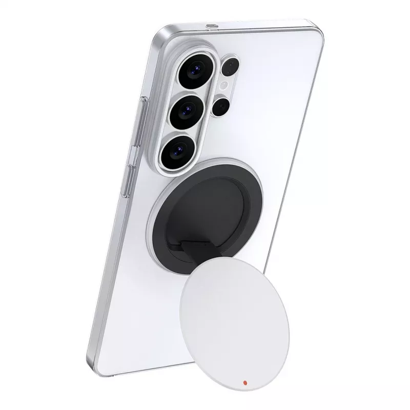 Samsung by Hochuen 360° magnetinis stovas išmaniesiems telefonams ir planšetėms – sidabrinis, universalus, sulankstomas, aliumininis su N52 magnetais
