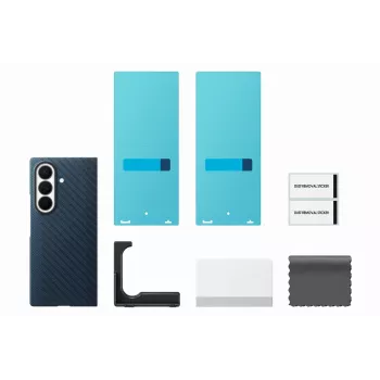 Samsung Carbon Magnet Case, skirtas Galaxy Fold 8 Ultra, tamsiai mėlynas (Navy)
