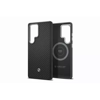 Samsung Enzo Aramid dėklas Galaxy S25 Ultra - Black Silver