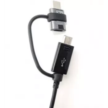 Samsung EP-DG950DBE Combo microUSB duomenų kabelis su USB-C redukcija 1,4 m juodos spalvos (Bulk)