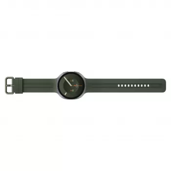 Samsung Galaxy Watch9 LTE 44 mm sidabrinis išmanusis laikrodis su alyvuogių spalvos sportiniu dirželiu M/L