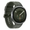 Samsung Galaxy Watch9 LTE 44 mm sidabrinis išmanusis laikrodis su alyvuogių spalvos sportiniu dirželiu M/L