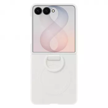 Samsung Silicone Ring Magnet Case, skirtas Galaxy Z Flip8, baltas