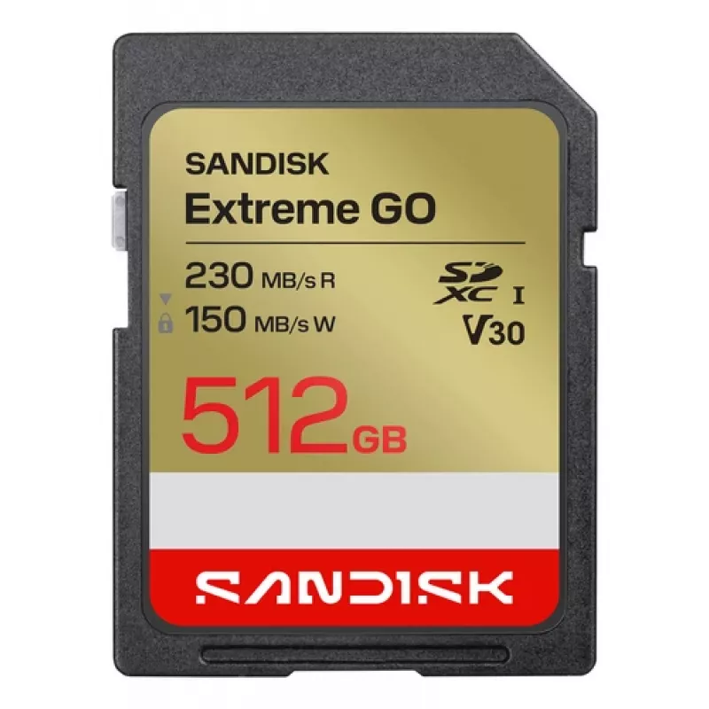 SanDisk Extreme GO SDXC Memory Card 512 GB UHS-I 230 MB/s Read V30 U3