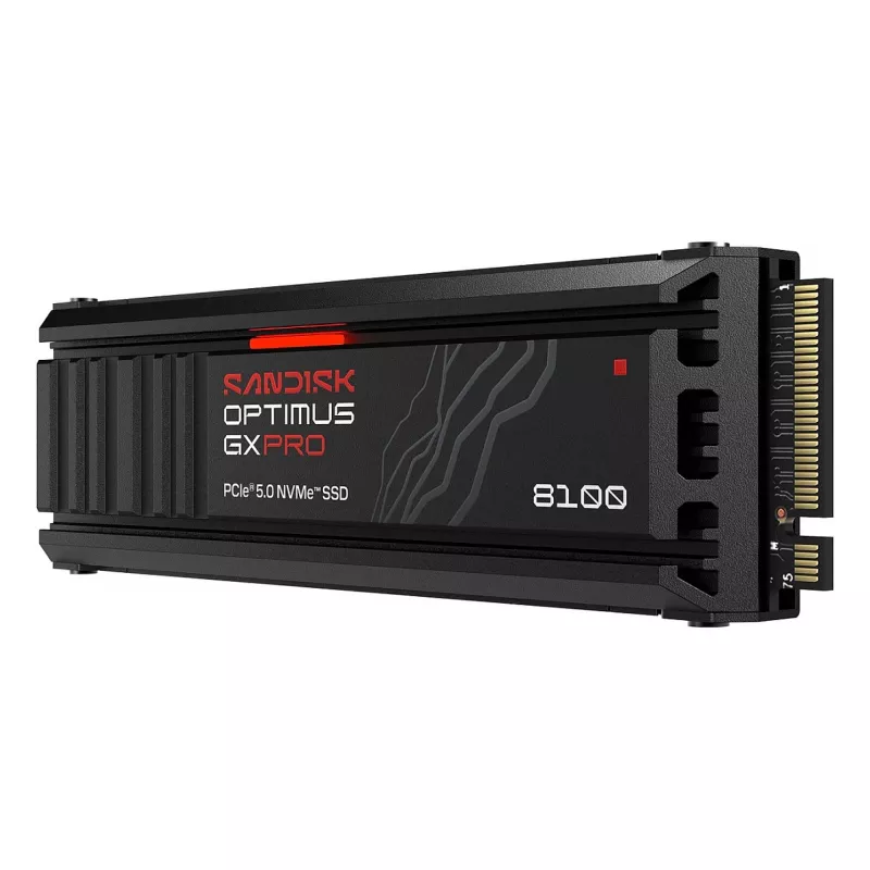 SanDisk Optimus GX PRO 8100 4TB PCIe Gen5 NVMe M.2 2280 vidinis SSD su aušintuvu ir aparatine šifravimo apsauga
