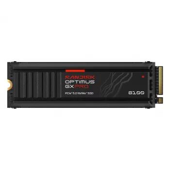 SanDisk Optimus GX PRO 8100 4TB PCIe Gen5 NVMe M.2 2280 vidinis SSD su aušintuvu ir aparatine šifravimo apsauga