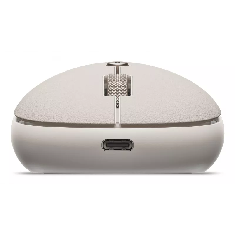Satechi OntheGo Mouse – belaidė Bluetooth ir 2.4GHz USB-A pelė, įkraunama, keliems įrenginiams, smėlio spalvos