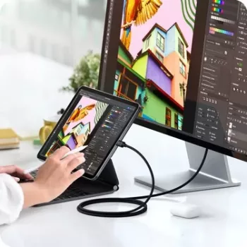 SATECHI Thunderbolt 5 Pro Cable 1m USB-C į USB-C – 120Gbps, 240W, juodos spalvos