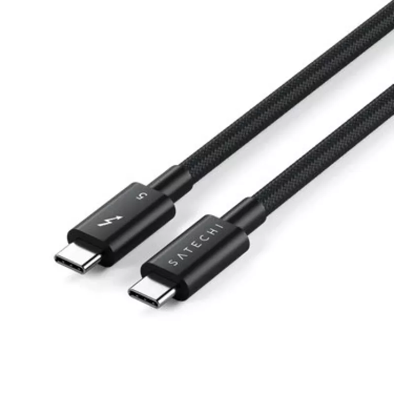 SATECHI Thunderbolt 5 Pro Cable 1m USB-C į USB-C – 120Gbps, 240W, juodos spalvos
