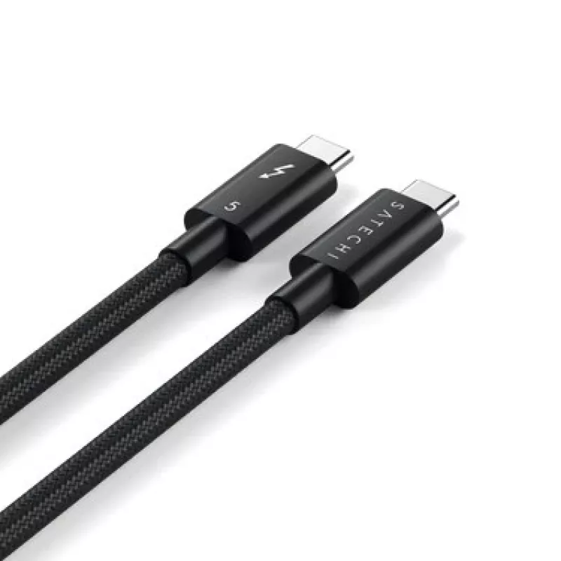 SATECHI Thunderbolt 5 Pro Cable 1m USB-C į USB-C – 120Gbps, 240W, juodos spalvos