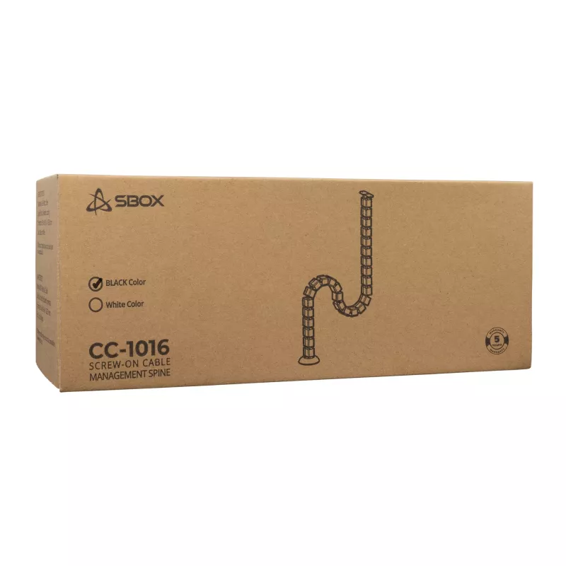 Sbox CC-1016B kabelių tvarkymo spiralė juoda 1,5 m 16 mm