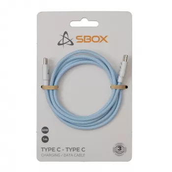 SBOX USB-C į USB-C laidas 1m Mėlynas - Įkrovimas ir duomenų sinchronizavimas