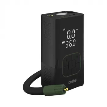 SBS nešiojamasis oro kompresorius su power bank, 3600mAh, juodas