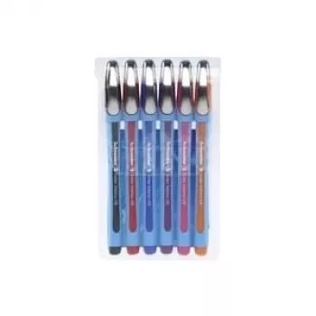 Schneider Slider Memo XB tušinukų rinkinys - 6 skirtingų spalvų (juoda, mėlyna, raudona, žalia, oranžinė, violetinė) - ypač platus 1,4 mm nerūdijančio plieno antgalis - Viscoglide greitai džiūstantys rašalai 150296