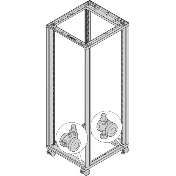 SCHROFF ratukų rinkinys su reguliuojamomis kojelėmis, 400 kg apkrova, 60 mm ratai, 4 vnt. 27230068