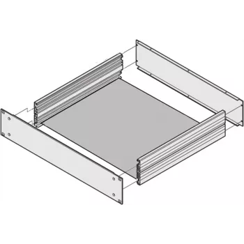 SCHROFF Chassis Plate 390D, skirta EuropacPRO subrėmams, 3U, 84 HP, plieninė, cinkuota, 390 mm gylio, 20860111