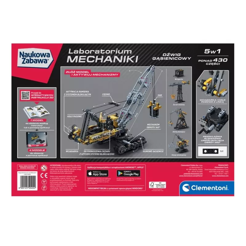 Konstruktorius Crawler Crane Clementoni 50402